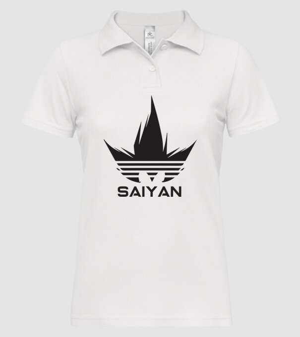 saiyan logo model alb pe tricou