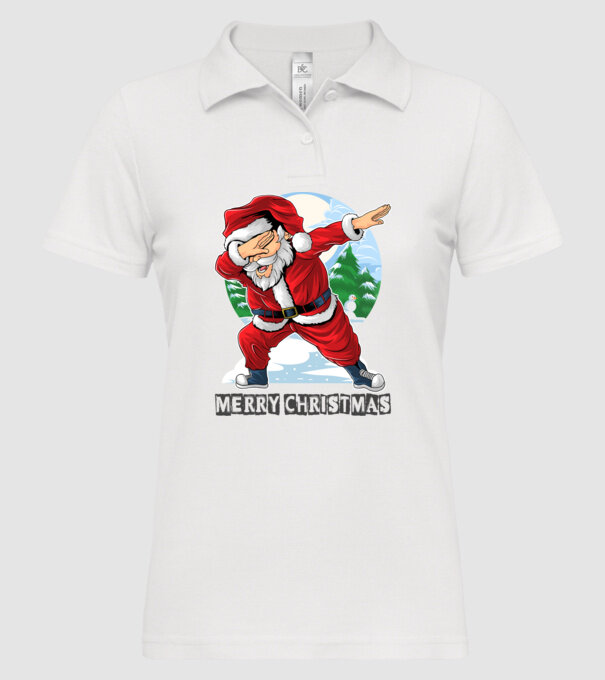 Santa merry christmas model alb pe tricou