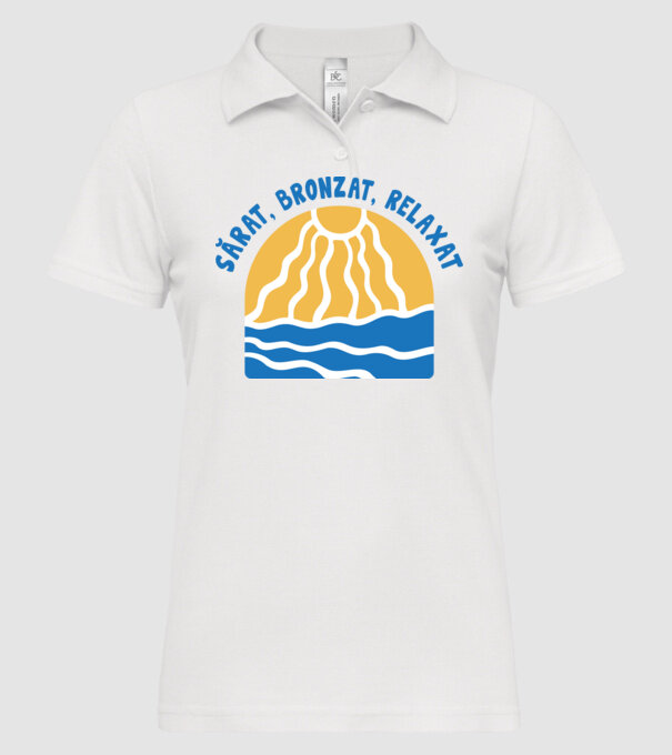 Sărat, bronzat, relaxat model alb pe tricou