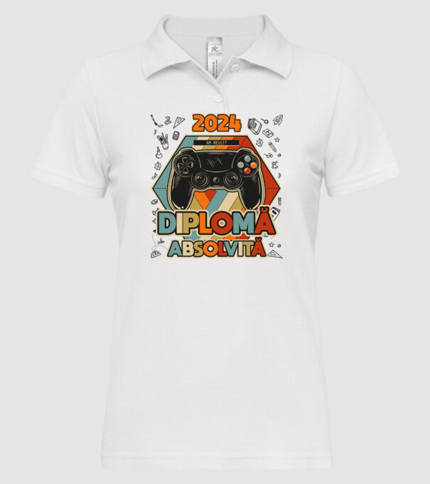 școala generală diplomă model alb pe tricou
