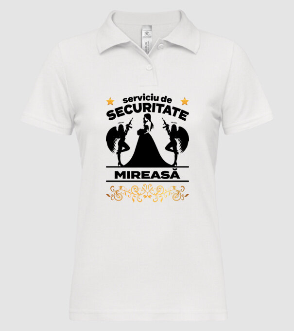 serviciu de securitate mireasă model alb pe tricou