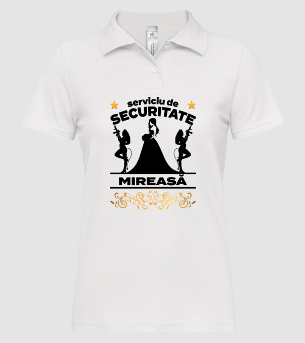 serviciu de securitate mireasă model alb pe tricou