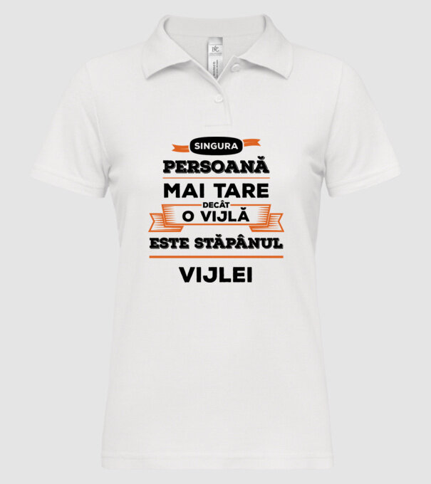 singura persoană mai tare decât o vijlă este stăpânul vijlei model alb pe tricou