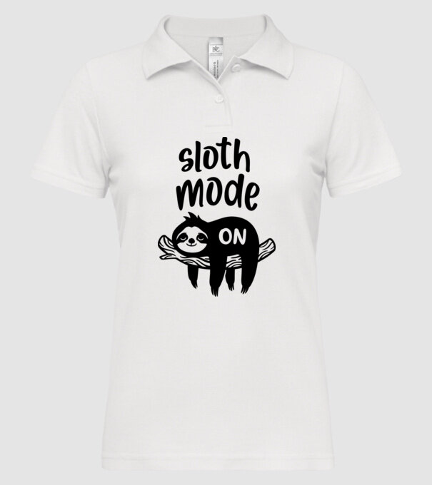 Sloth mode on model alb pe tricou