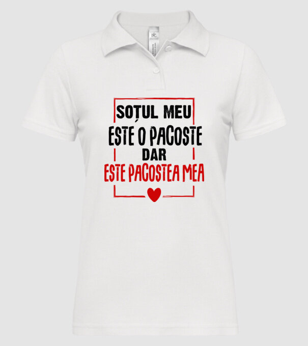 soțul meu este o pacoste model alb pe tricou