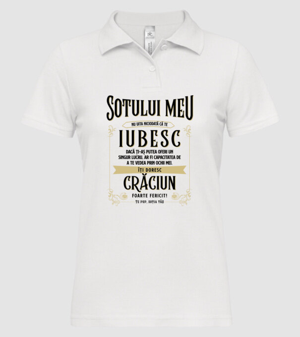 Soțului meu model alb pe tricou