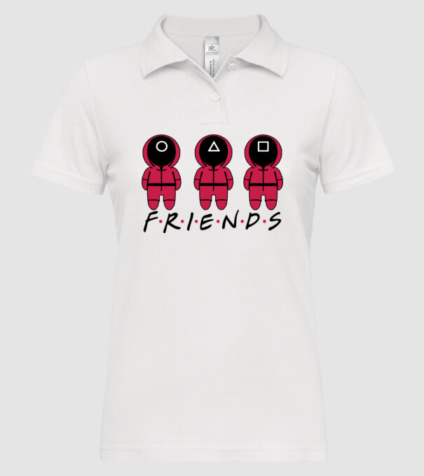 squid game friends model alb pe tricou