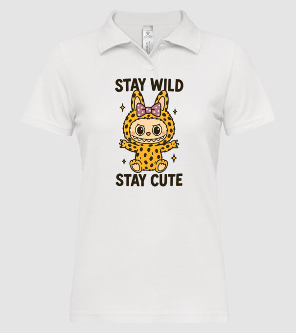 Stay wild - Labubu model alb pe tricou