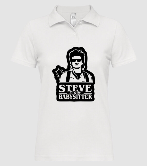 steve is my babysitter model alb pe tricou