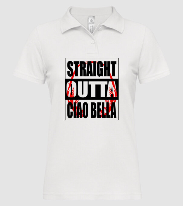 straight outta bella ciao model alb pe tricou