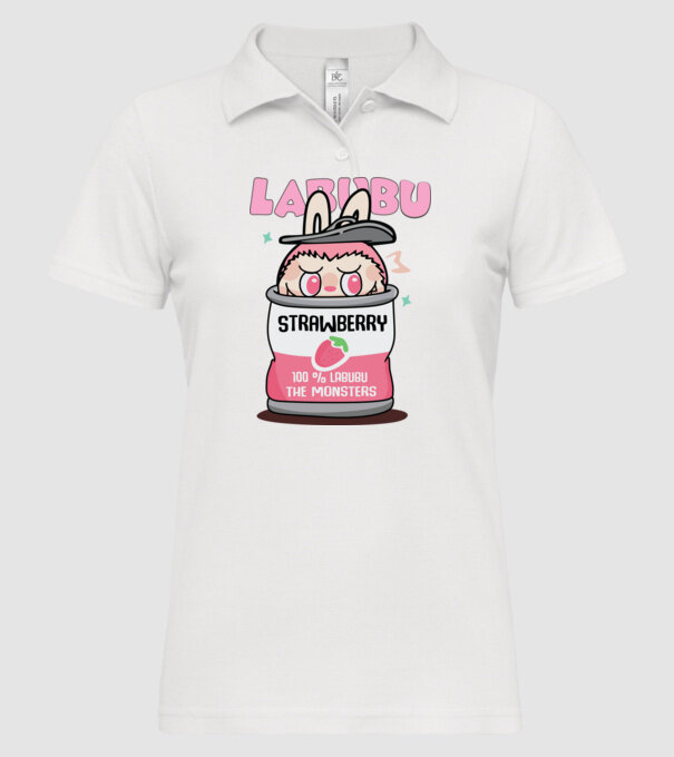 Strawberry Labubu model alb pe tricou