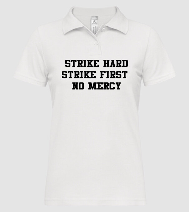 Strike hard strike first quote model alb pe tricou