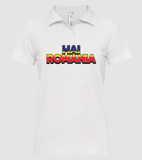 Subtitlu Hai Romania model alb pe tricou