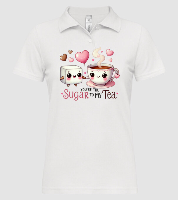 Sugar to my Tea model alb pe tricou