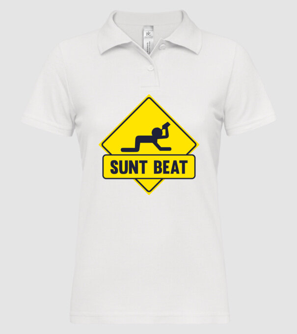 Sunt beat model alb pe tricou
