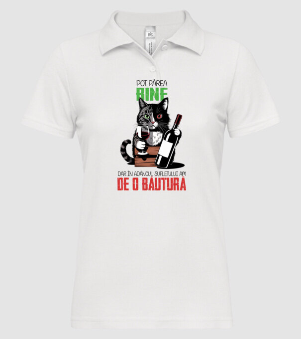 sunt bun pentru o băutură Alb model alb pe tricou