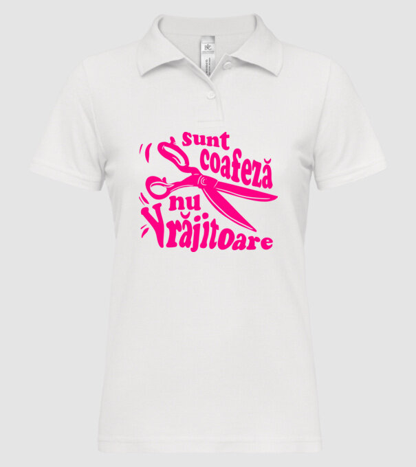 sunt coafeză, nu vrăjitoare model alb pe tricou
