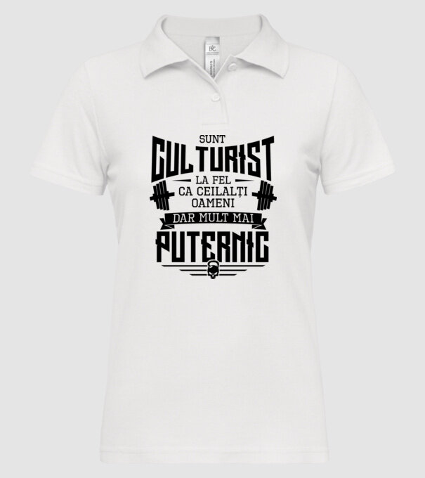 sunt culturist, la fel ca ceilalți oameni, dar mult mai puternic model alb pe tricou