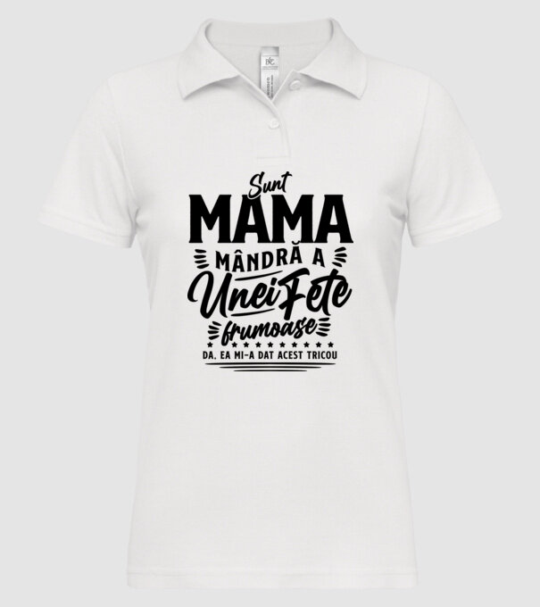 Sunt mama mândră a unei fete frumoase - da, ea mi-a dat acest tricou model alb pe tricou