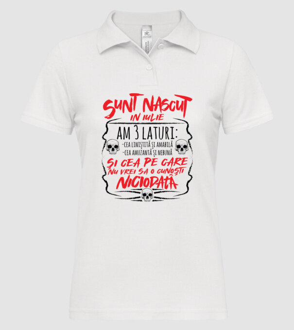 Sunt născut în iunie, am 3 laturi model alb pe tricou