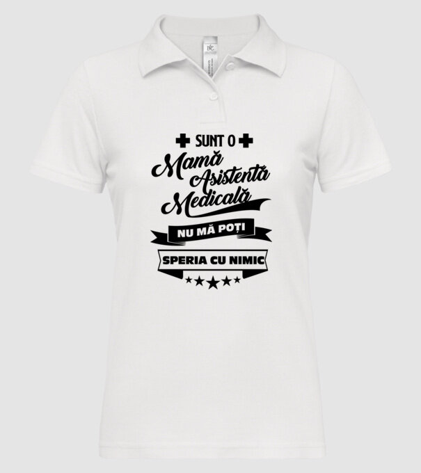 sunt o mamă asistentă medicală, nu mă poți speria cu nimic model alb pe tricou