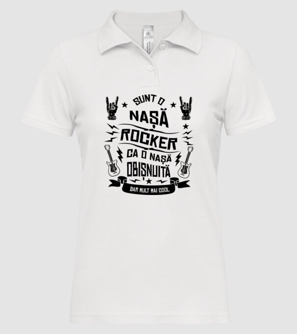 Sunt o nașă rocker, ca o nașă obișnuită, dar mult mai cool model alb pe tricou