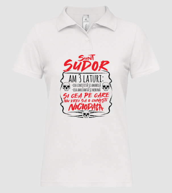 sunt sudor am 3 laturi model alb pe tricou