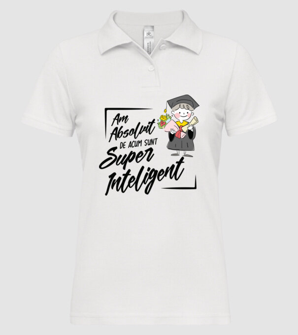 Sunt super inteligent model alb pe tricou
