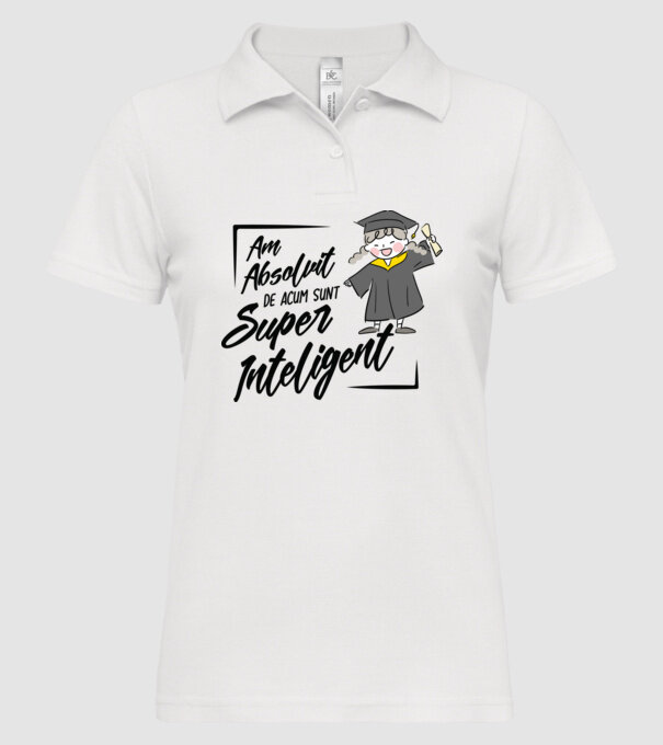 Sunt super inteligent model alb pe tricou