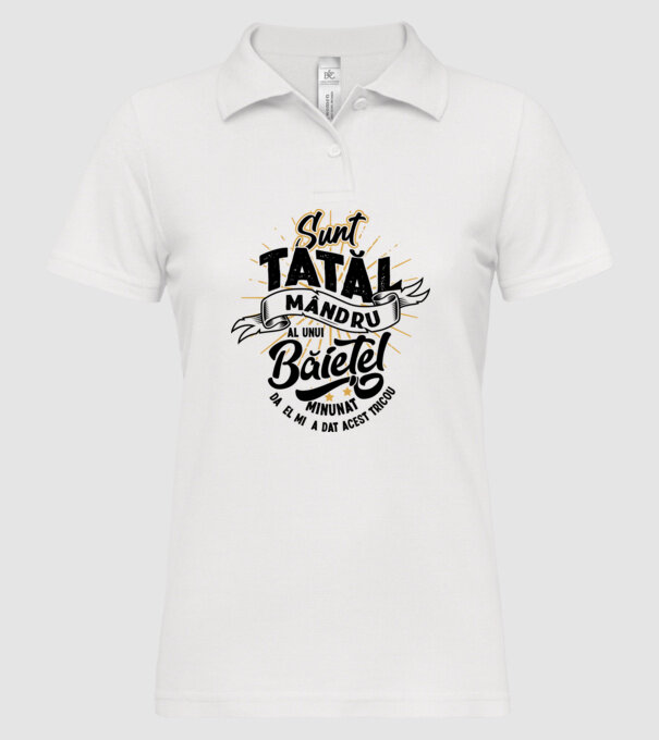 Sunt tatăl mândru al unui băiețel minunat - da, el mi-a dat acest tricou model alb pe tricou