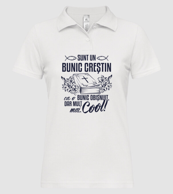 Sunt un bunic creștin, ca un bunic obișnuit, dar mult mai cool! model alb pe tricou