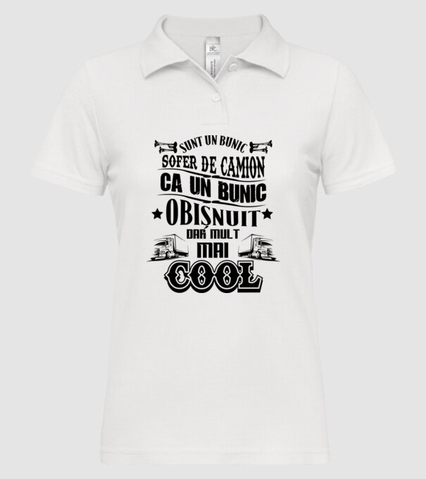 sunt un bunic de șofer de camion, ca un bunic obișnuit, dar mult mai cool model alb pe tricou