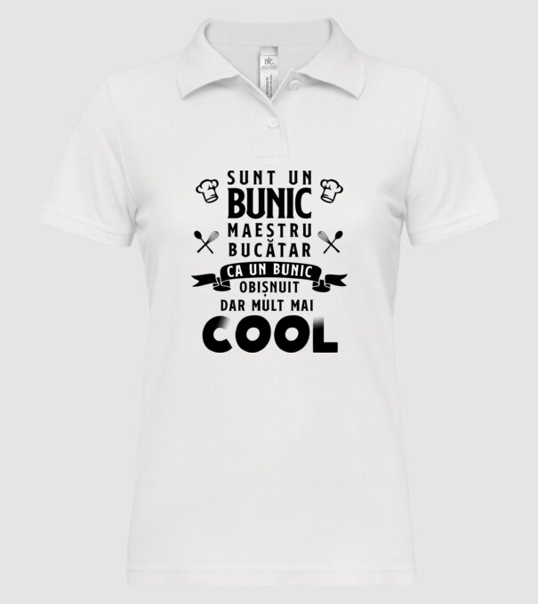 sunt un bunic maestru bucătar, ca un bunic obișnuit, dar mult mai cool model alb pe tricou