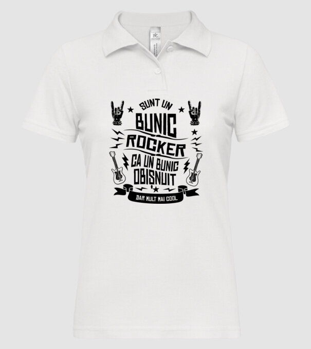 Sunt un bunic rocker, ca un bunic obișnuit, dar mult mai cool model alb pe tricou