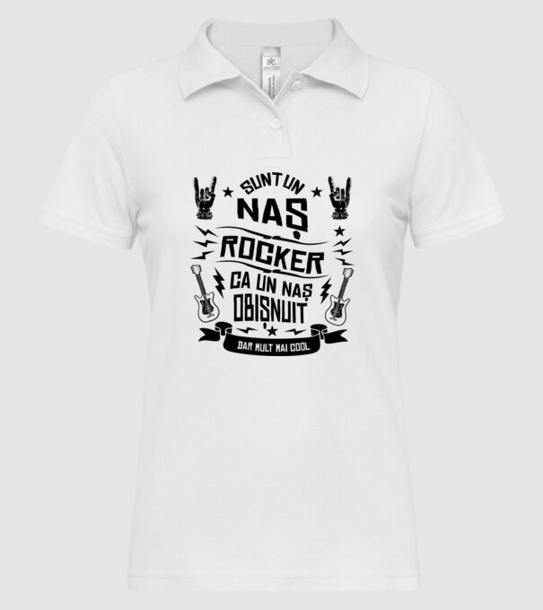 Sunt un naș rocker, ca un naș obișnuit, dar mult mai cool model alb pe tricou