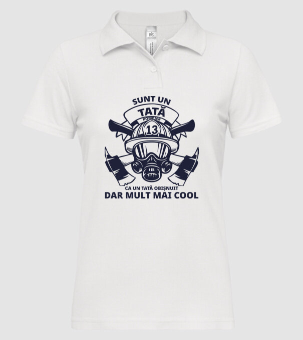 Sunt un tată pompier, ca un tată obișnuit, dar mult mai cool model alb pe tricou