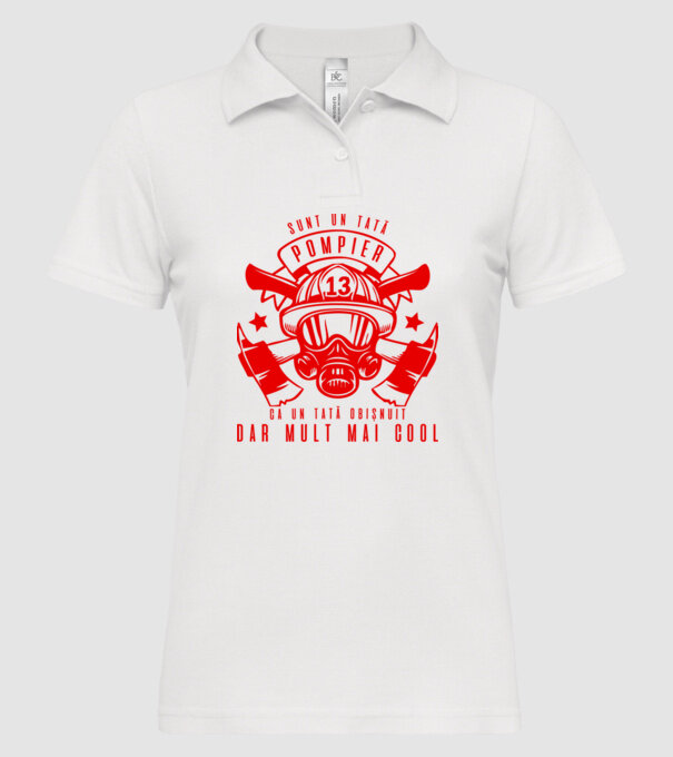 sunt un tată pompier, ca un tată obișnuit, dar mult mai cool model alb pe tricou