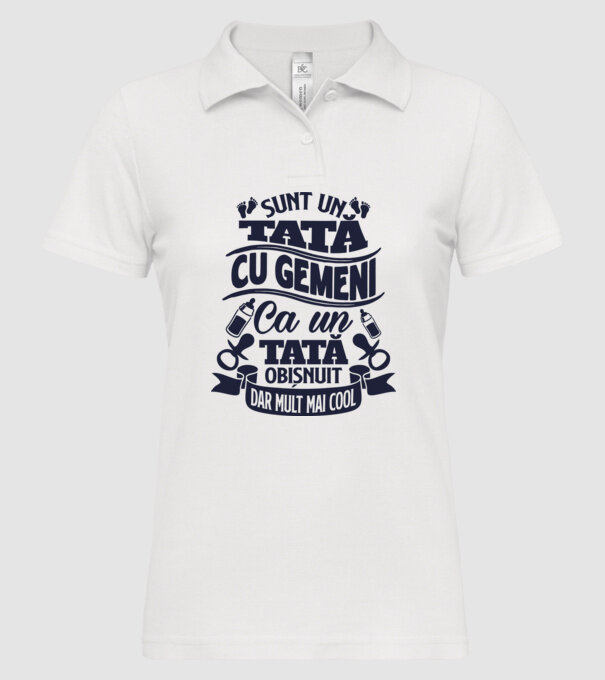 Sunt un tată cu gemeni, ca un tată obișnuit, dar mult mai cool model alb pe tricou