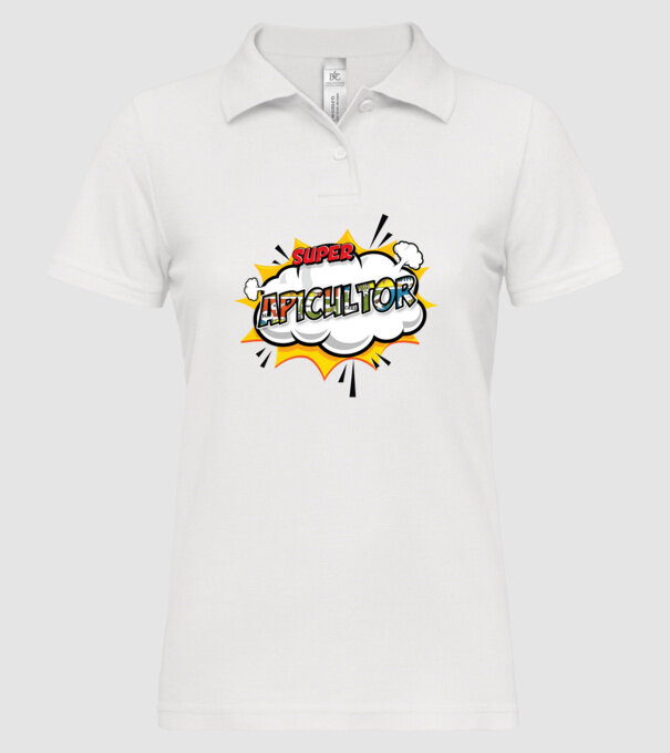 Super Apicultor model alb pe tricou