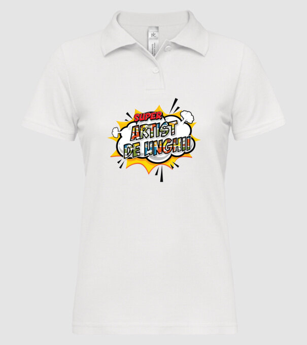 Super Artist de unghii model alb pe tricou