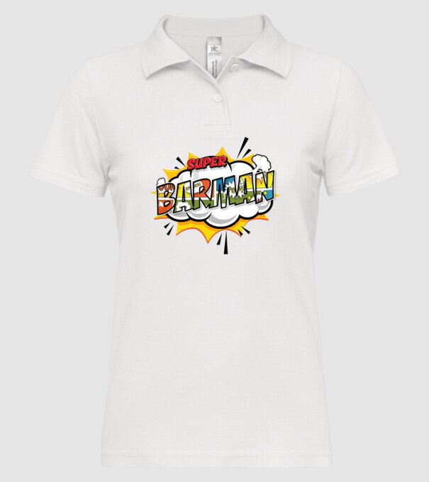 Super Barman model alb pe tricou