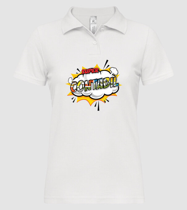 Super Contabil model alb pe tricou