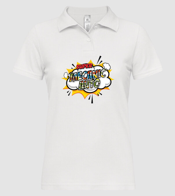 Super mecanic auto model alb pe tricou