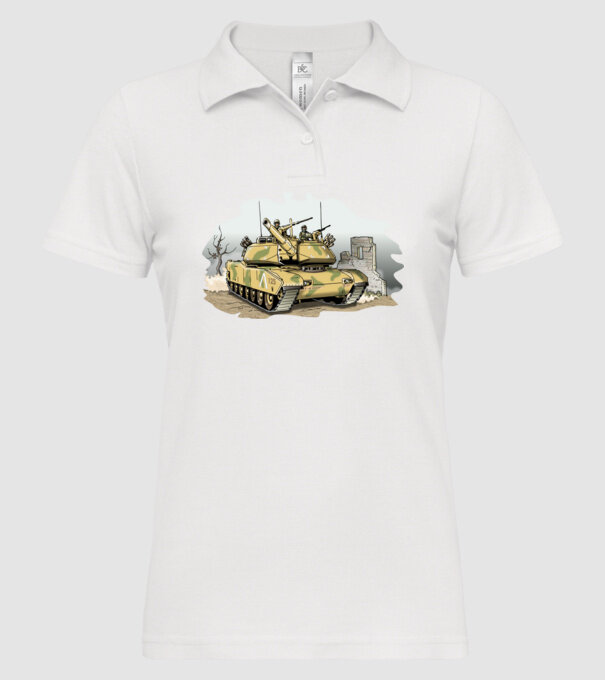 Tancuri model alb pe tricou