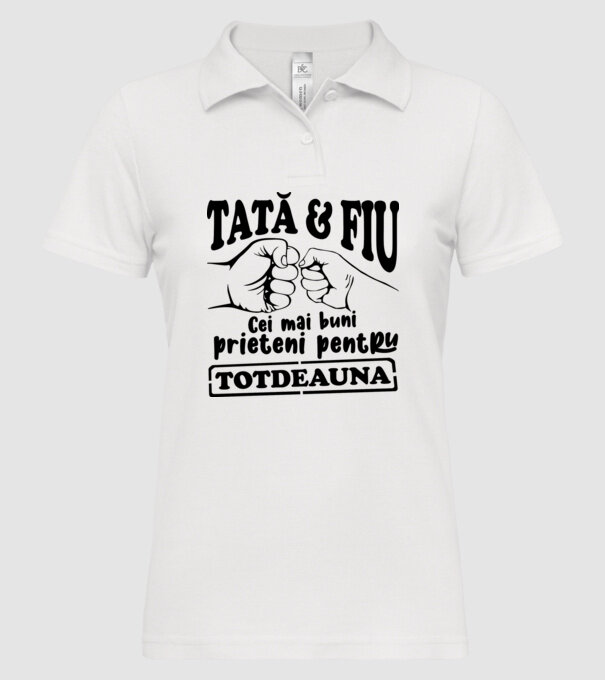 tată & fiu - cei mai buni prieteni pentru totdeauna model alb pe tricou