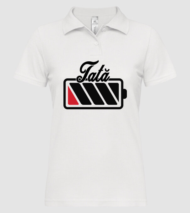Tată la încărcat model alb pe tricou