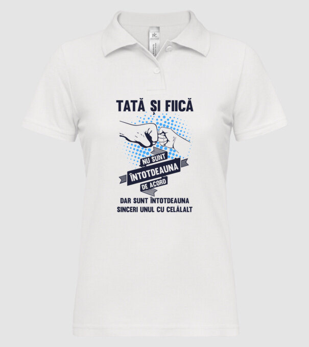 Tată și Fiică - nu sunt întotdeauna de acord, dar sunt întotdeauna sinceri unul cu celălalt model alb pe tricou
