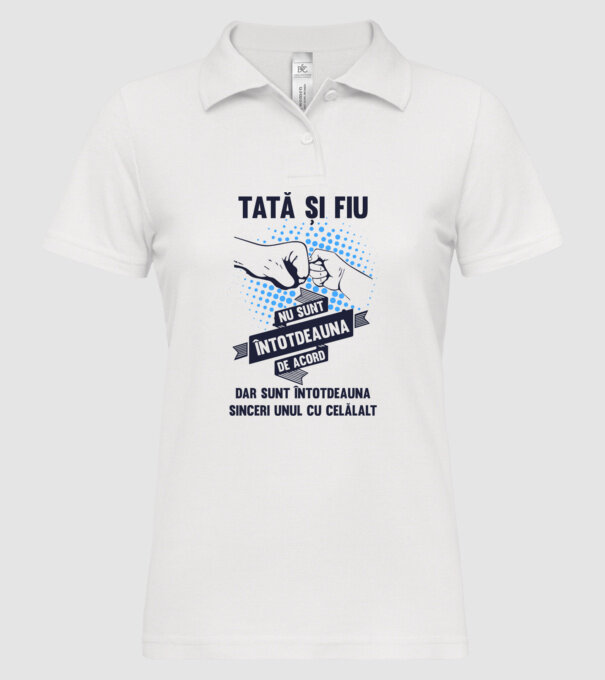 Tată și Fiu - nu sunt întotdeauna de acord, dar sunt întotdeauna sinceri unul cu celălalt model alb pe tricou