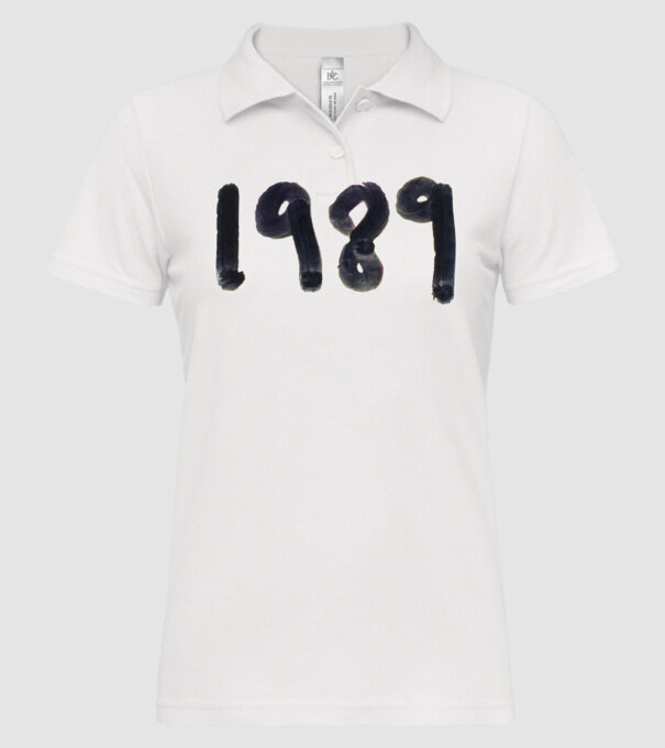 Taylor Swift 1989 text model alb pe tricou