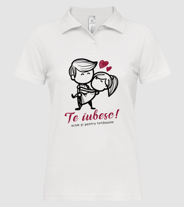 te iubesc! model alb pe tricou